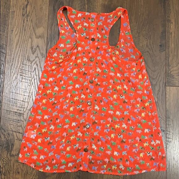 Bee Stitched Elephant Print Sheer Racer Back Tank - Picture 4 of 4